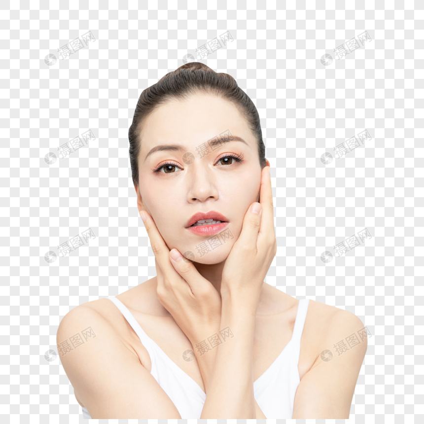 女性脸部动作特写图片