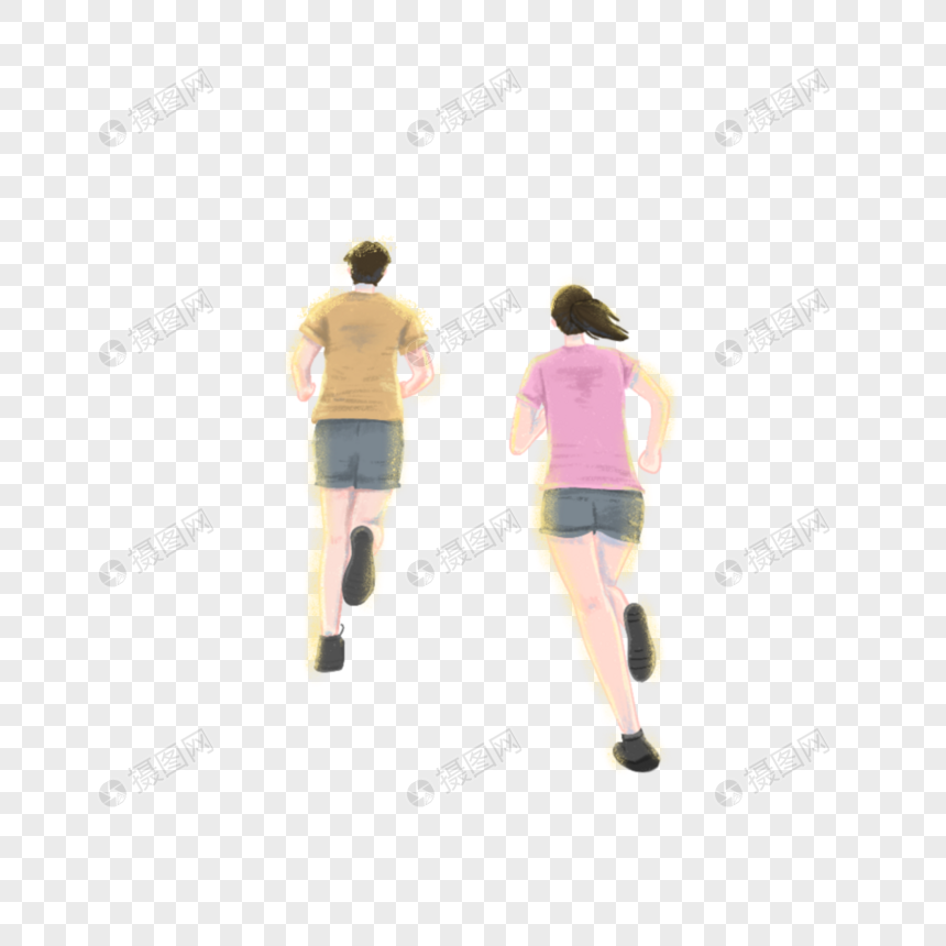 跑步的情侣图片