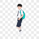 背着书包准备上学的小男生男孩图片