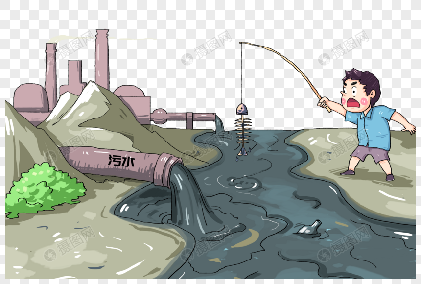 水污染漫画