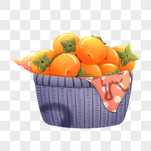 一篮子柿子图片