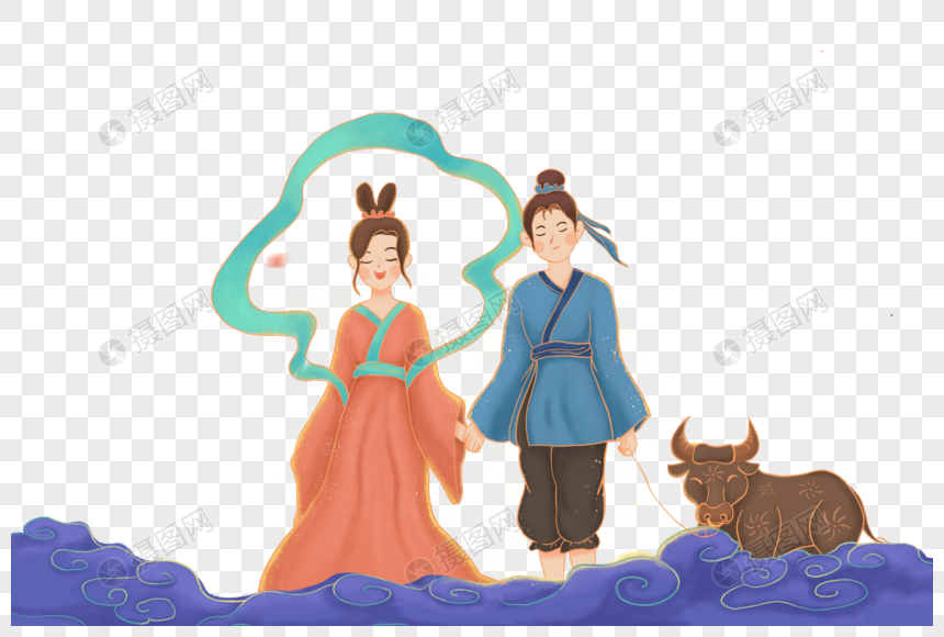 七夕相会的牛郎织女