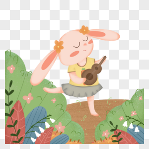 小兔子之吉他演奏图片