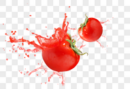 创意喷溅西红柿图片