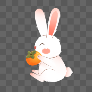 秋天吃水果的兔子图片