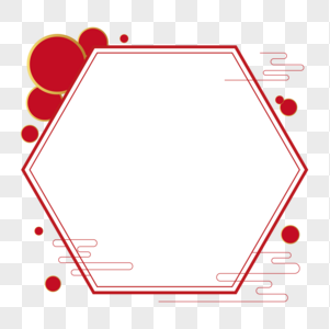 红金色六边形党建艺术边框图片