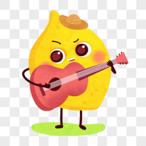 弹吉他柠檬厨房蔬果高清图片