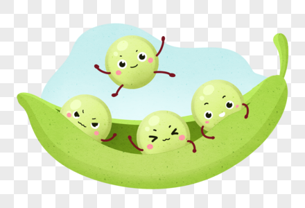 卡通豌豆创意健康元素高清图片
