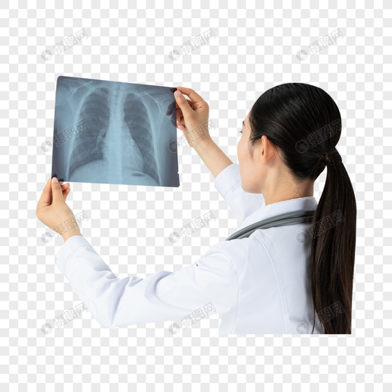 美女医生查看X光片图片