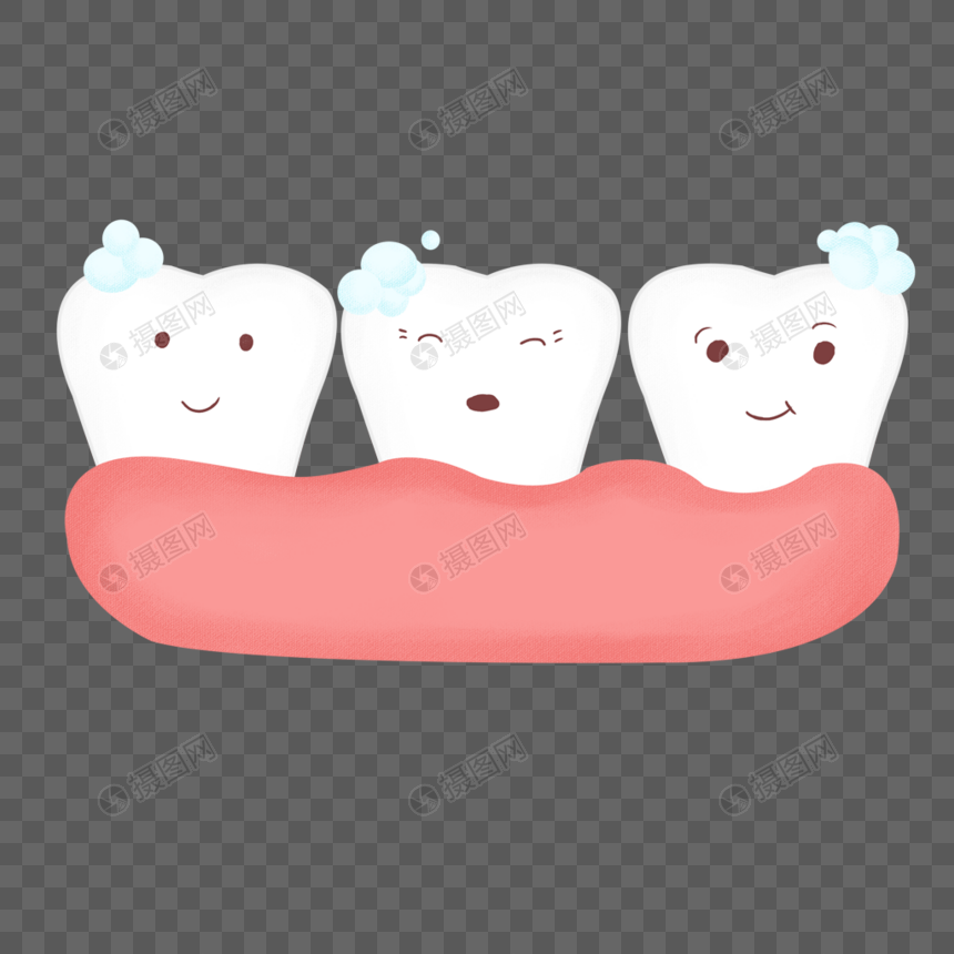 手绘爱牙日卡通牙齿元素图片