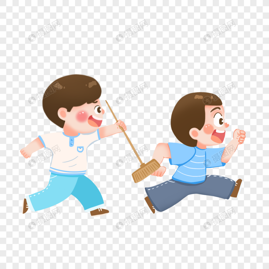 追赶玩耍的学生