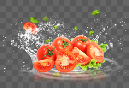 创意西红柿西红柿喷溅高清图片