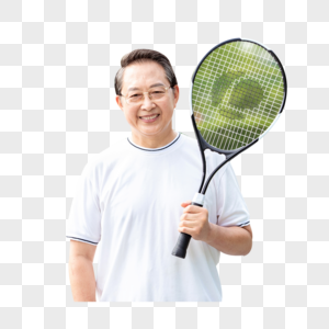 老人网球场打网球图片