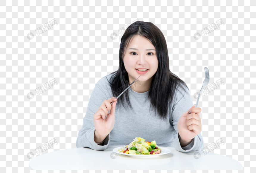 胖女生健康饮食图片