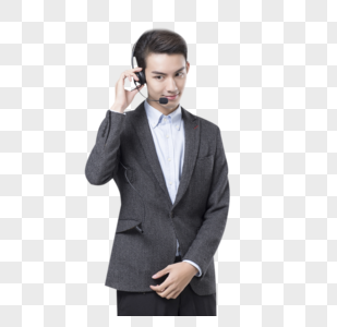 职业男性电话客服图片