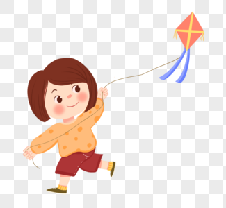 放风筝的小女孩图片