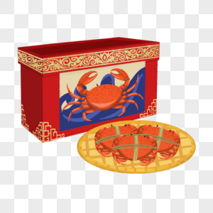 中秋节送礼螃蟹礼盒高清图片