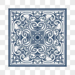 方形青花瓷纹样图片