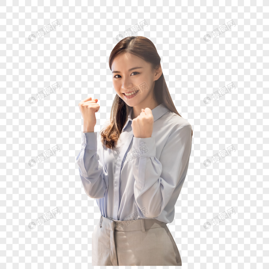 商务女青年加油形象元素素材下载-正版素材401607766