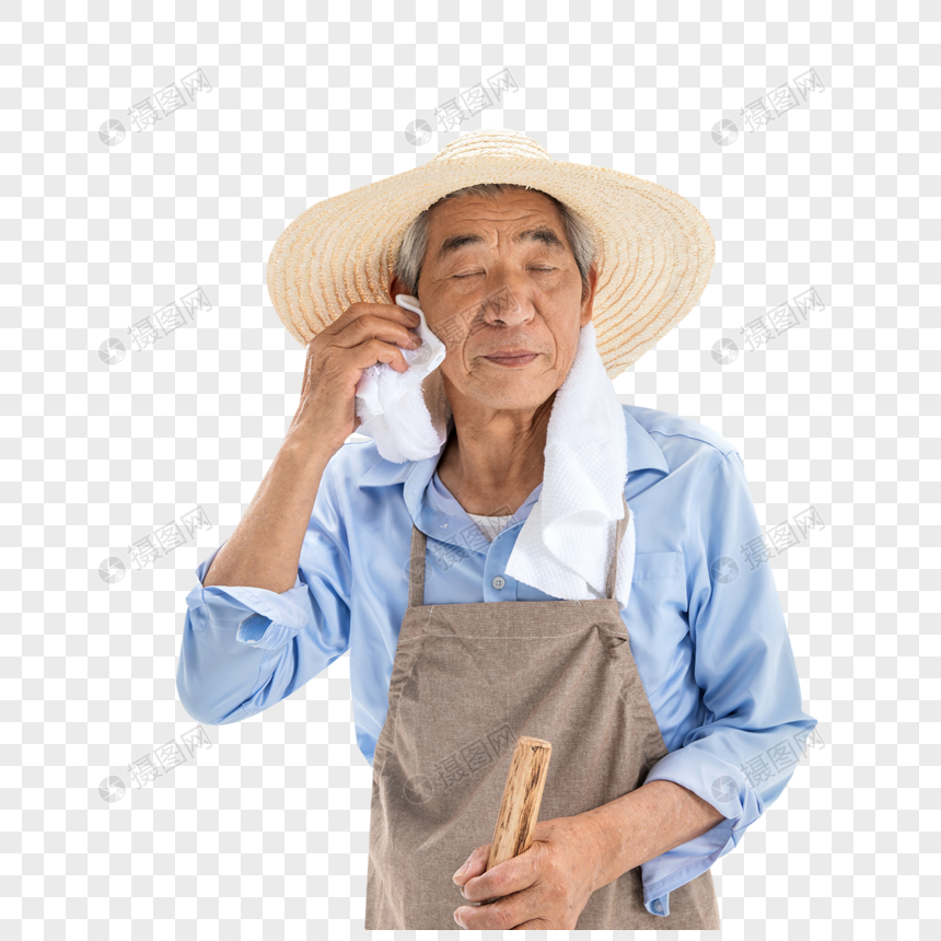 农民擦汗