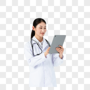 女医生使用平板电脑图片