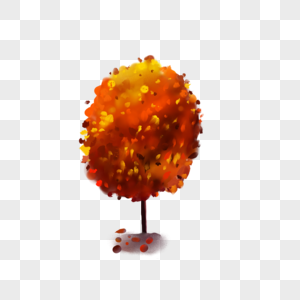 秋天落叶树木插画图片