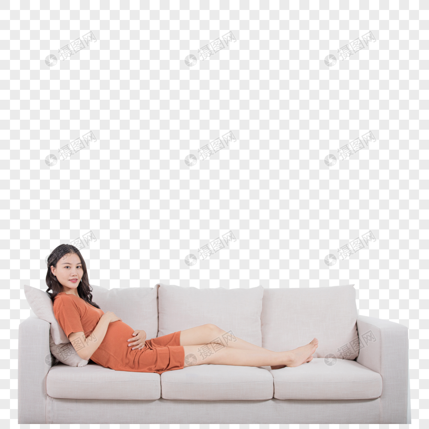孕妇躺沙发上休息图片
