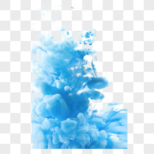 蓝色液体流动彩墨图片