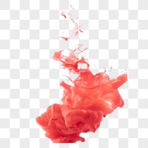 红色彩色液体流动彩墨图片