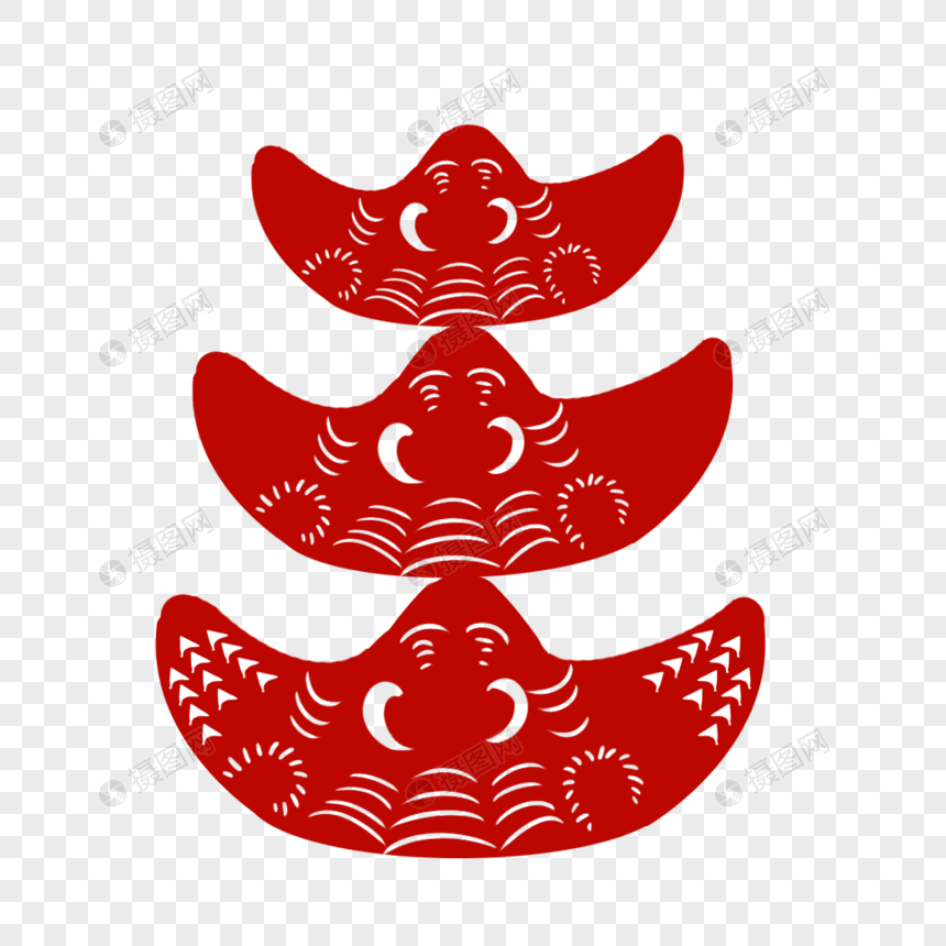 元宝剪纸