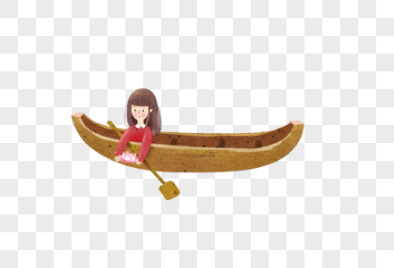 划船放河灯的女孩图片