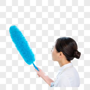 女性家政人员清洁窗户卫生高清图片素材