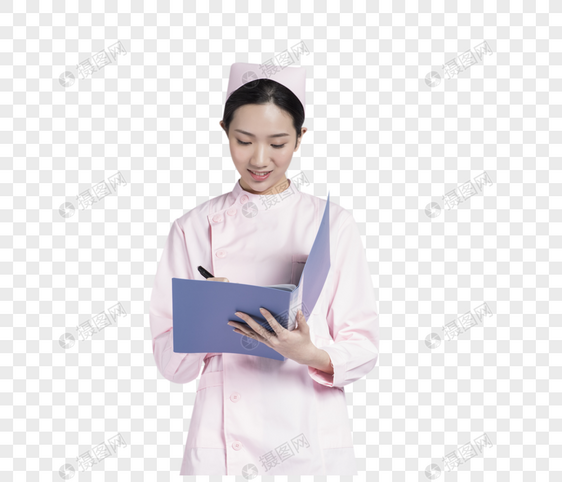 写文件的女性护士图片
