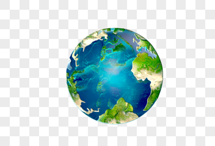 质感地球绿色圆形素材高清图片