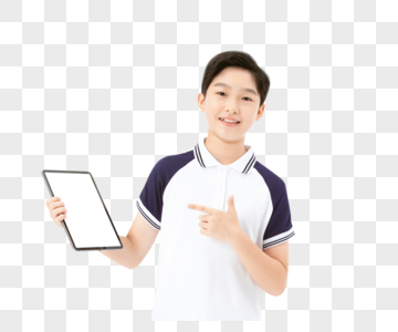 中学生拿平板电脑图片