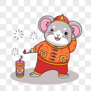 鼠年爆竹迎新春节高清图片素材
