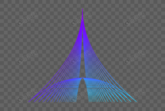 蓝色科技感三角形线条图片