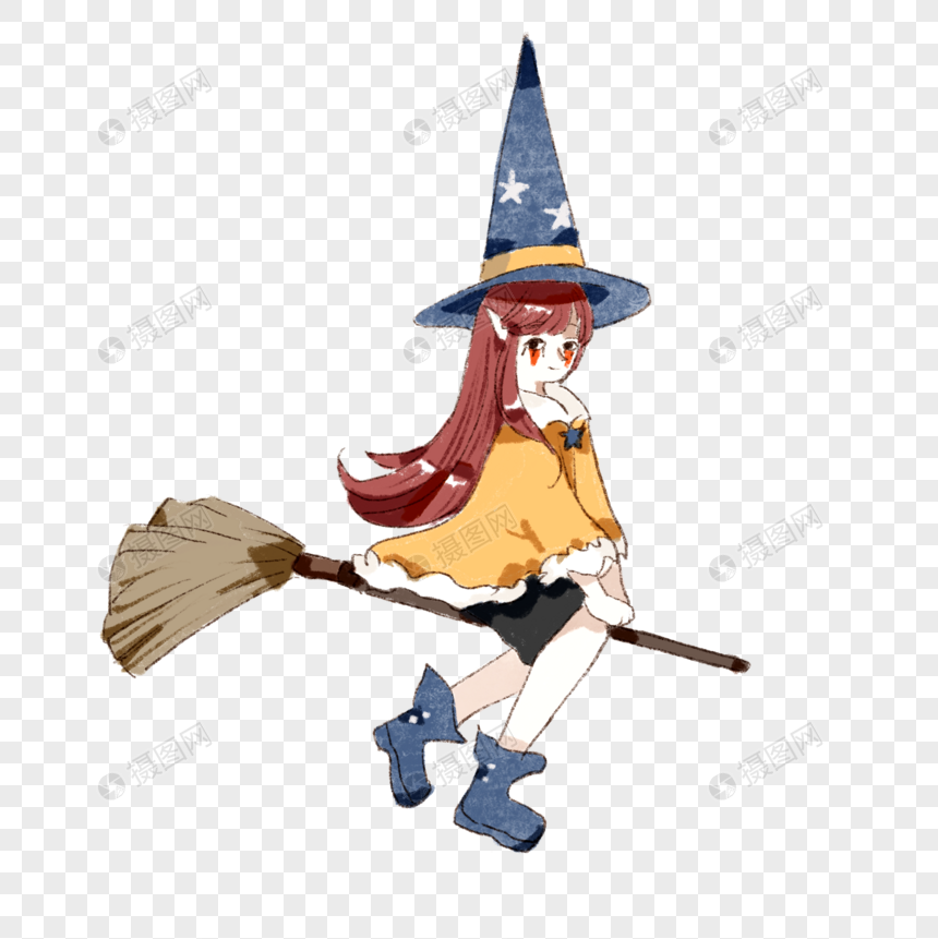 骑扫把的小魔女