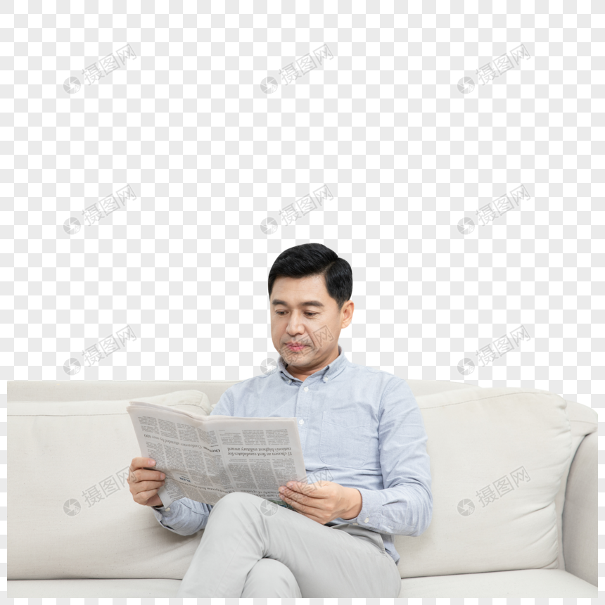 男性看报纸图片
