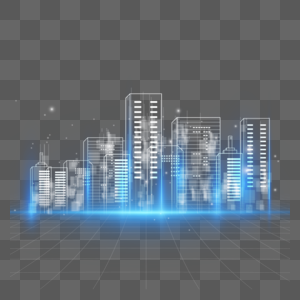 科技城市建筑数据化高清图片素材