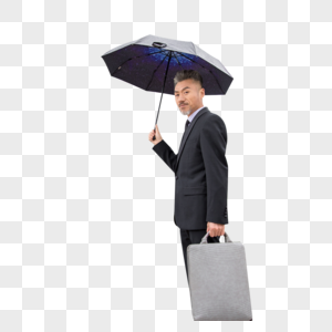 职场男士撑伞图片