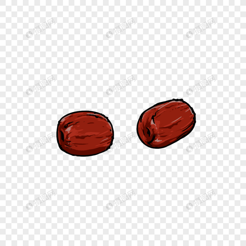 免抠元素 手绘/卡通元素 红枣.png