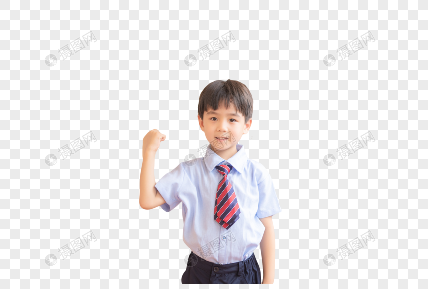小学生举拳头