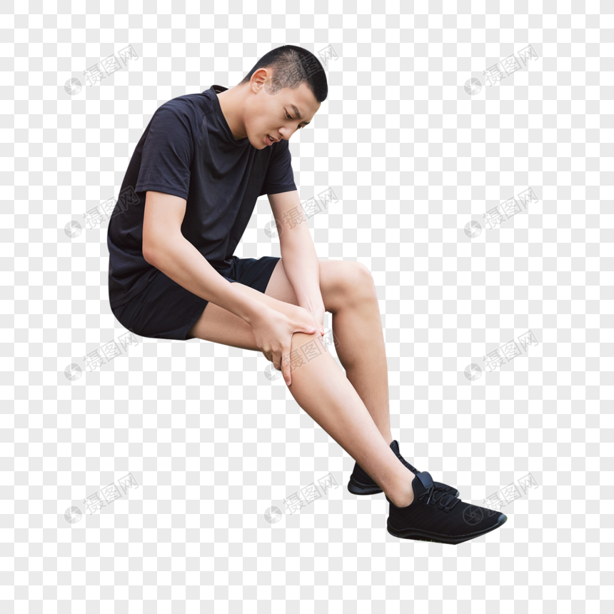 运动男性膝盖痛图片
