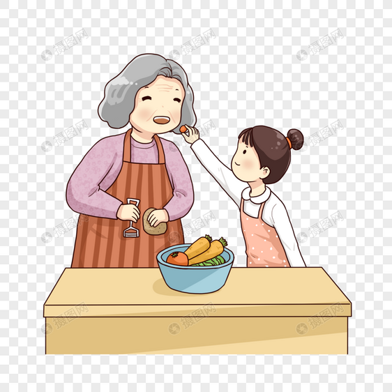 和奶奶在厨房图片