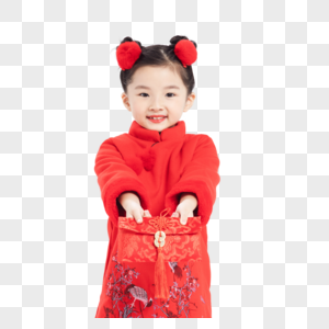春节拿红包儿童高清图片