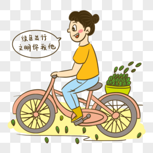 小女孩骑自行车场景图片