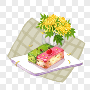 糕点和菊花图片