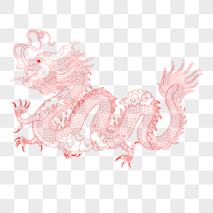 中国龙线描神兽星座龙高清图片