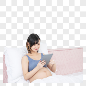 孕妇看平板图片